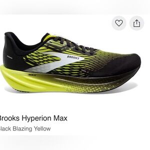 Brooks Hyperion Max Black Blazing Yellow Athletic Shoes